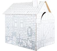 small foot 10015 Huge Playhouse "Farm" made of cardboard, can be painted with wax, felt pencils and crayons, from 3 years on