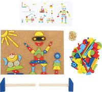 Small Foot 3944 Little Game made of cork, incl. 2 hammers, 100 pins & 126 colour