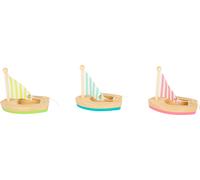 Small Foot 11653 Sailboats, Set of 3 Swimming Toys for The Water, Wooden Boats f