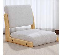 Legless Tatami Chair - Portable Wooden Floor Chair with Backrest & Cushion for Indoor/Outdoor Relaxation, Comfortable Single Seat