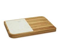 Legnoart “Grand Cheese Place” Oak Wood Cheese Plate With Marble Insert and Non-skid Feet, Extra Large