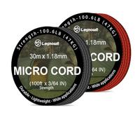 Legnowit Micro Paracord, 2 Pack 1.18mm x 100ft Thin Mini Utility Braided Small Paracord for Crafting, DIY Project, Camping and More