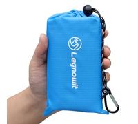 Legnowit Outdoor Pocket Blanket, 140 x 200 cm Waterproof Packable Compact Lightweight Picnic Blanket, Sand Free Beach Mat, Outdoor Tarp for Concert Festival Camping Hiking, Stakes Included
