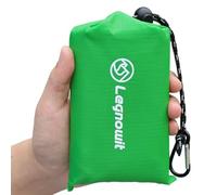 Legnowit Outdoor Pocket Blanket, 140 x 200 cm Waterproof Packable Compact Lightweight Picnic Blanket, Sand Free Beach Mat, Outdoor Tarp for Concert Festival Camping Hiking, Stakes Included (Green)
