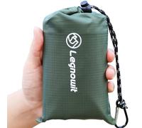 Legnowit Outdoor Pocket Blanket, 140 x 200 cm Waterproof Packable Compact Lightweight Picnic Blanket, Sand Free Beach Mat, Tarp for Concert Festival Camping Hiking, Stakes Included (Army Green)