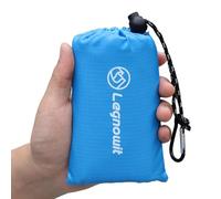 Legnowit Outdoor Pocket Blanket, 55"x39" Waterproof Foldable Compact Small Picnic Blanket, Ultralight Tarp for Camping, Festival, Beach, Hiking, Backpacking, Travel, Stakes Included (Sky Blue)