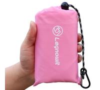 Legnowit Outdoor Pocket Blanket, 55"x79" Waterproof Foldable Compact Small Pincic Blanket, Ultralight Tarp for Camping, Festival, Beach, Hiking, Backpacking, Travel and More, Stakes Included