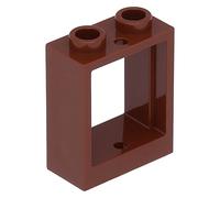 LEGO 10 x Window 1 x 2 x 2 Flat Front Reddish Brown