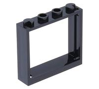 LEGO 10 x Window 1 x 4 x 3 - No Shutter Tabs Black