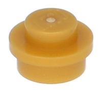 LEGO 100 x Plate, Round 1 x 1 Straight Side Pearl Gold
