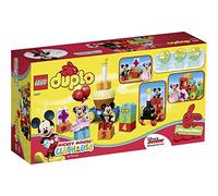 LEGO 10597 DUPLO Disney Mickey Mouse Mickey and Minnie Birthday Parade, Large Bricks Building Set with Buildable Cake, Train and Number Blocks, Preschool Education Toys for Kids Age 2-5
