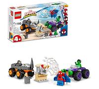 LEGO 10782 Marvel Hulk vs. Rhino Monster Truck Showdown, Toy for Kids, Boys & Girls Age 4 Plus with Spider-Man Minifigure, Spidey And His Amazing Friends Series