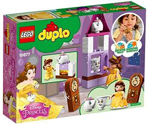 LEGO 10877 DUPLO Disney Junior Princess Belle's Tea Party Toy with Belle Mini Doll, Mrs Potts, Chip and Cogsworth Figures from Beauty and the Beast