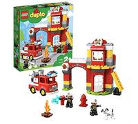 LEGO 10903 DUPLO Town Fire Station Playset, Light & Sound, Fire Engine Toy for Kids 2-5 Years Old with 2 Firemen Figures