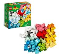 LEGO 10909 DUPLO Classic Heart Box, First Bricks Building Toy with Helicopter, Boat, Animal Toys and More, Gifts for Toddlers and Kids 1.5 Years Old