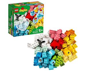 LEGO 10909 DUPLO Classic Heart Box, First Bricks Building Toy with Helicopter, Boat, Animal Toys and More, Gifts for Toddlers and Kids 1.5 Years Old