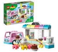 LEGO 10928 DUPLO Town Bakery Playset with Cafe Van, Cakes and Cupcakes, Large Bricks for Toddlers 2 Year Old