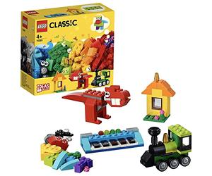 LEGO 11001 Classic Bricks and Ideas Construction Toy with Colourful Pieces inc Eyes, and Wheels, to Build Animals, Vehicles and More, Building Toys for Kids