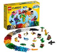 LEGO 11015 Classic Around the World Building Bricks Set, Construction Toy with 15 Animal Figures, Gifts for 4 Plus Year Old Kids, Girls and Boys, Multicolour
