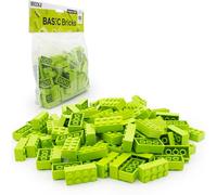 Lego 2 x 4 Bricks Classic, Lime (Green), Pack of 100 - Single Building Blocks in Bulk Pack | Basic Bricks (3001)