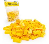 Lego 2 x 4 Bricks Classic, Pack of 100 - Individual Building Blocks in Bulk Pack, for Lego Plate and Box, Starter Set, Basic Bricks (3001) (Yellow)