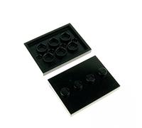 LEGO 2 x System Building Plate Black 3 x 4 Tile with 4 knobs in the middle Figure Base Stand 88646