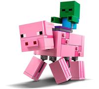 LEGO 21157 Minecraft BigFig Pig with Baby Zombie Figures Building Set, Toys for Kids 7+ Years Old