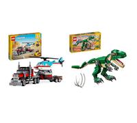 LEGO 31058 Creator Mighty Dinosaurs Toy, 3 in 1 Model, T. rex, Triceratops and Pterodactyl Dinosaur Figures, Gifts for 7-12 Year Old kids, Boys & Gir