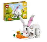 LEGO Creator 3 in 1 White Rabbit Animal Toy Building Set, STEM Toy for Kids 8+, Transforms from Bunny to Seal to Parrot Figures, Creative Play Building Toy for Boys and Girls, 31133