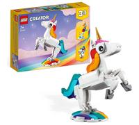 LEGO 31140 Creator 3 in 1 Magical Unicorn Toy to Seahorse to Peacock, Rainbow Animal Figures, Unicorn Gift for Girls and Boys, Buildable Toys