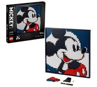 LEGO 31202 Art Disney’s Mickey Mouse Poster, Canvas Wall Décor, Living Room, Bedroom, Office Decoration Ideas, Gift Idea for Him, Her, Mum, Dad, DIY Adult Craft Kits