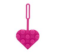 LEGO 3x3 Heart Silicone Bag Tag - Pink (53692), Silicone, Luggage tag for Travel, Vacation, Cruise, School Backpack Charm