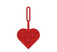 LEGO 3x3 Heart Silicone Bag Tag - Red (53658), Silicone, Luggage tag for Travel, Vacation, Cruise, School Backpack Charm