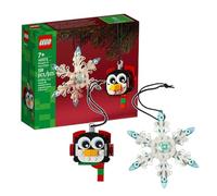 LEGO 40572 Penguin and Snowflake Hangable Christmas Decorations Great Gift for the Festive Christmas Holiday Season, White