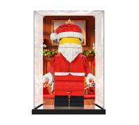 Lego 40820 Santa Minifigure Acrylic Display Case Clear Storage Box Dustproof (Model Not Included) (Background Build + Mirror)