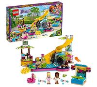 LEGO 41374 Friends Andrea’s Pool Party Set with Andrea and Stephanie Mini-Dolls, DJ Box, Aquarium and Fish