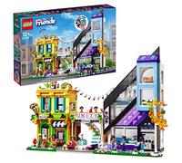 LEGO Friends Downtown Flower and Design Stores 41732 Building Set - Buildable Toy with Apartment, Shops, House, and Classic Characters, Model to Customize, Decorate, and Display for Ages 12+