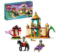 LEGO 43208 Disney Princess Jasmine and Mulan’s Adventure Palace Set, Aladdin & Mulan Buildable Toy with Horse and Tiger Figures, Gifts for Kids, Girls & Boys