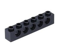LEGO 5 x Technic, Brick 1 x 6 with Holes Black