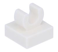 LEGO 50 x Tile, Modified 1 x 1 with Clip - Rounded Edges White