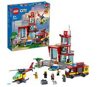 LEGO 60320 City Fire Station Set with Garage, Helicopter & Fire Engine Toys plus Firefighter Minifigures, Emergency Vehicles Playset, Gifts for Kids Age 6 Plus
