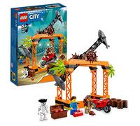 LEGO 60342 City Stuntz The Shark Attack Stunt Challenge Adventure Series Toy with Flywheel Powered Stunt Bike & Racer Minifigure, Toys for Kids 5 Plus Year Old
