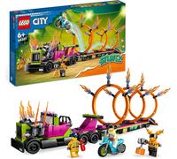LEGO 60357 City Stuntz Stunt Truck & Ring of Fire Challenge with Flywheel-Powere