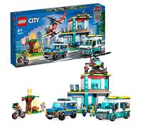 LEGO City Emergency Vehicles HQ 60371 Fire Helicopter Toy Set, Ambulance, Motorcycle and Police Car, Gift for Kids, Boys and Girls Age 6+