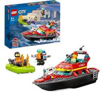 LEGO 60373 City Fire Rescue Boat Toy, Floats on Water, with Jetpack,...