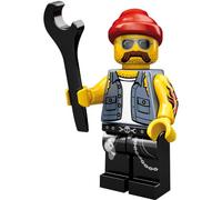 Lego 71001, minifigure motorcycle mechanic from collectable figures, series 10