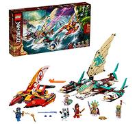 LEGO 71748 NINJAGO Catamaran Sea Battle Building Set with 4 Boat Toys and Kai, Jay and Zane Minifigures