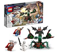 LEGO 76207 Marvel Attack on New Asgard, Thor Buildable Toy with Hammer, Stormbreaker and Monster Figure, Love and Thunder Movie Set