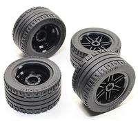 LEGO 8pc Technic BLACK Wheel and Tyre SET (Mindstorms nxt ev3 tyre) 56145 44309