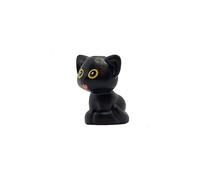 LEGO Animal Black Friends Pluto the Kitten with Big Yellow Eyes and Tongue Out Minifigure